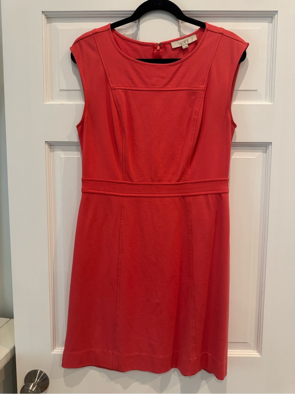 LOFT Coral Cap Sleeve Ponte Sheath Dress